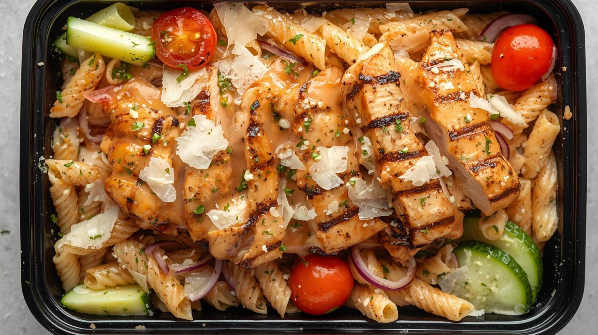 High Protein Chicken Pasta Salad